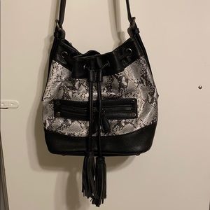 Snake skin cross body purse